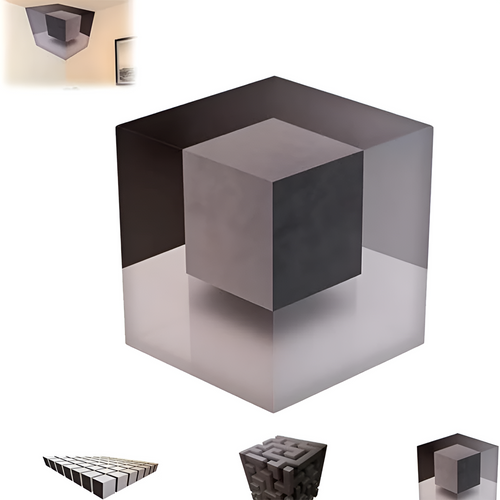 3D Optical Illusion Corner Wall Sticker – Modern Geometric Cube Peel & Stick Wall Art