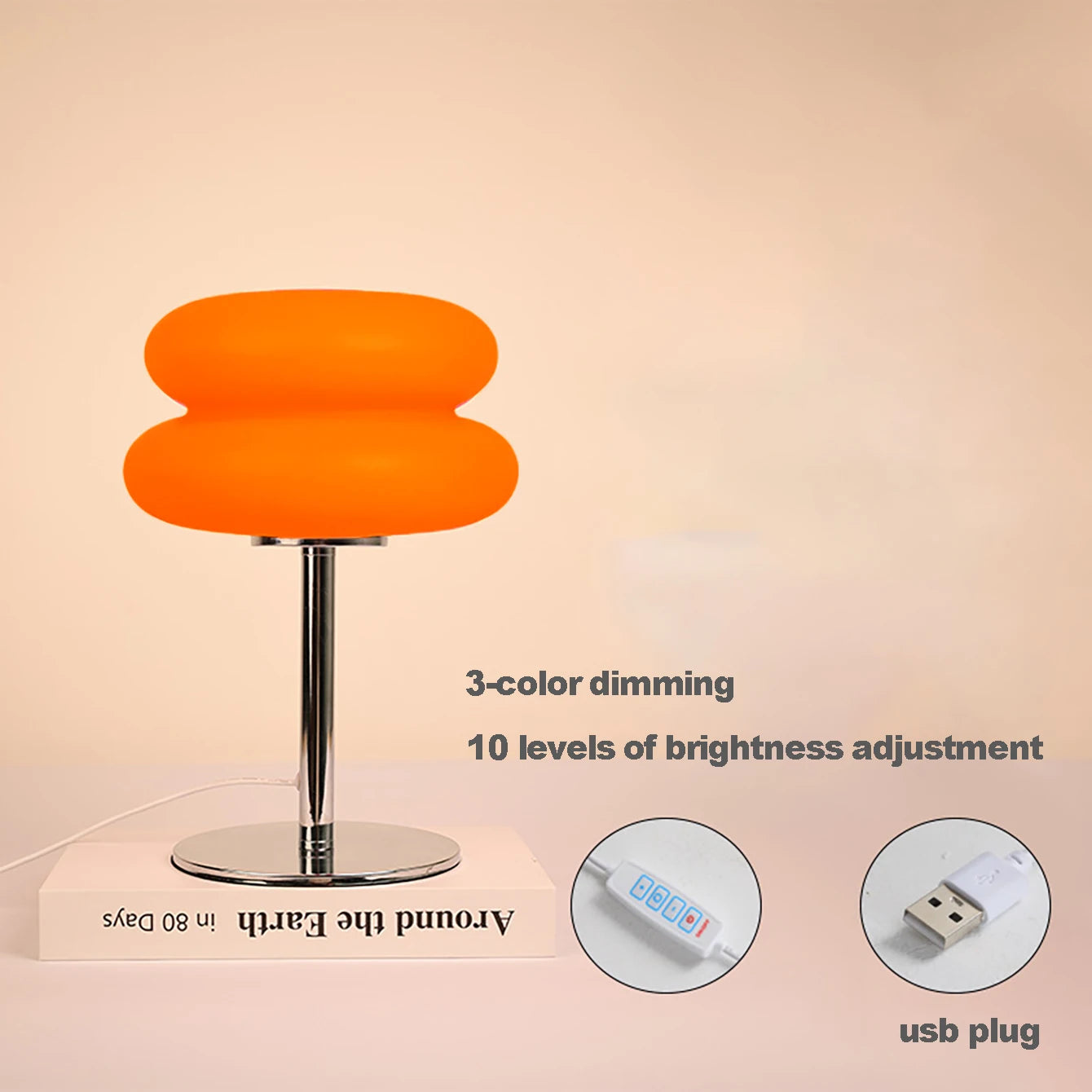 Macaron Trichromatic Glass Table Lamp 