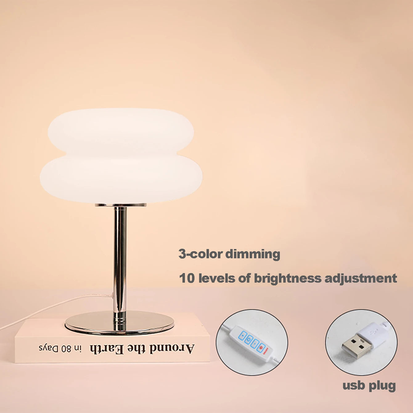 Macaron Trichromatic Glass Table Lamp 