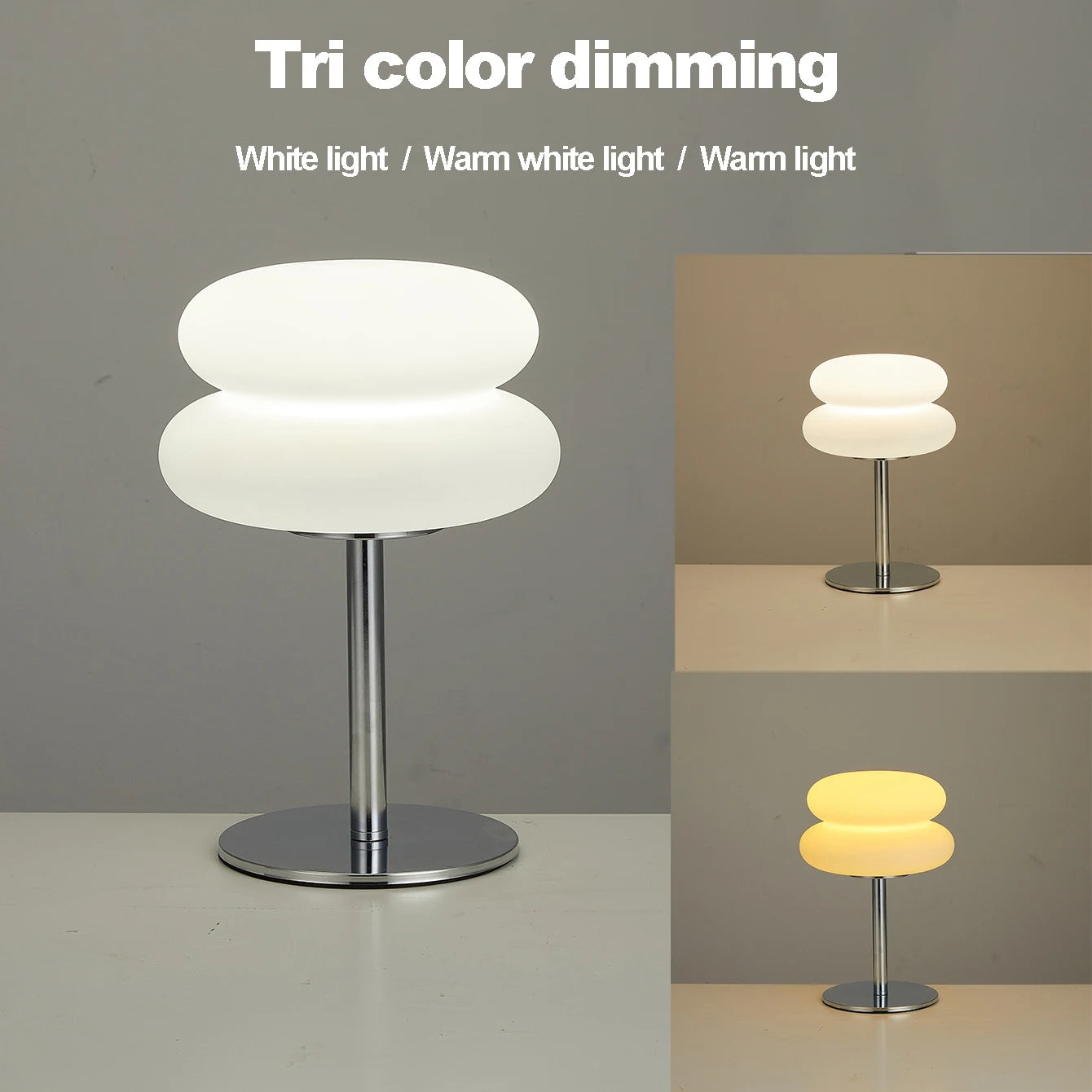 Macaron Trichromatic Glass Table Lamp 