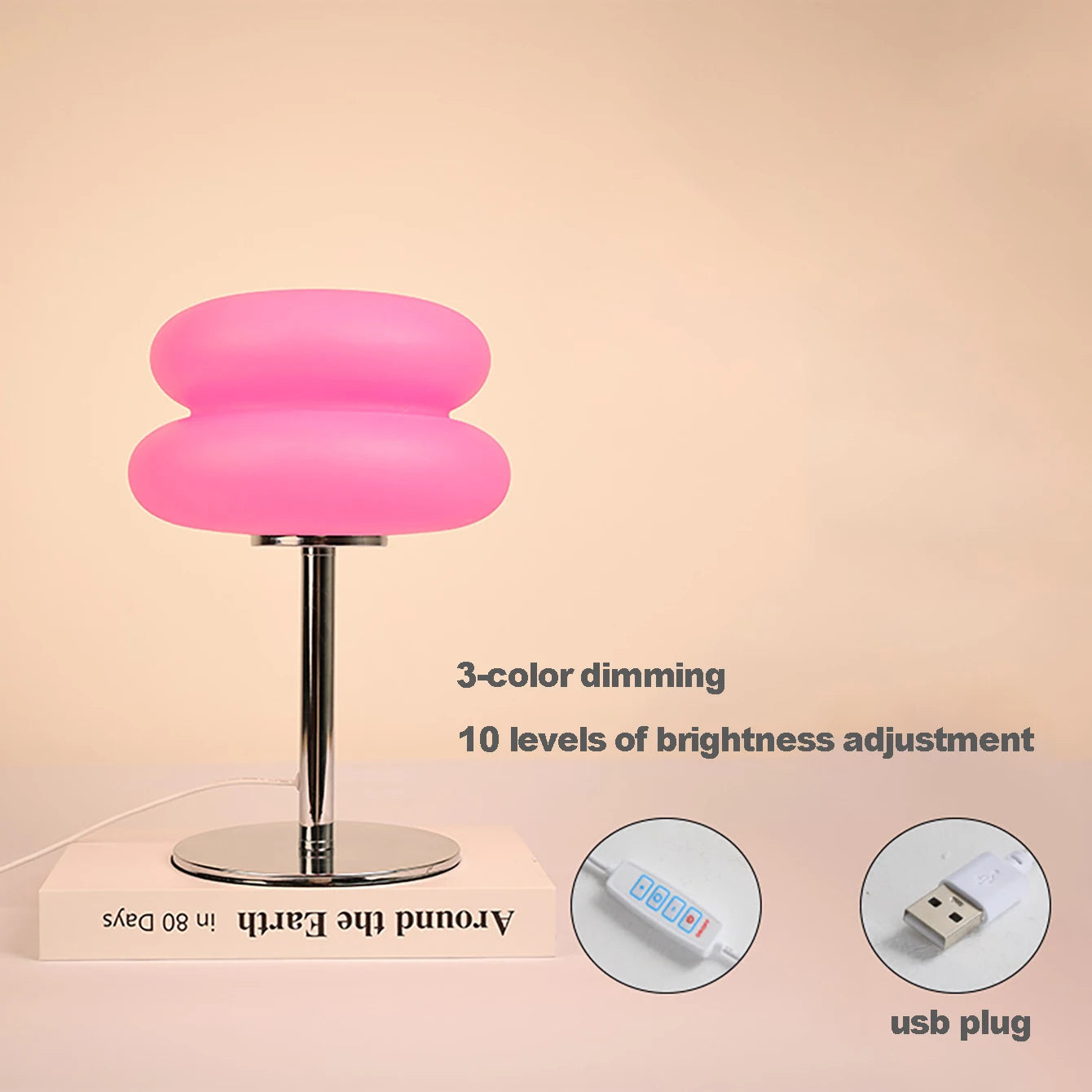 Macaron Trichromatic Glass Table Lamp 