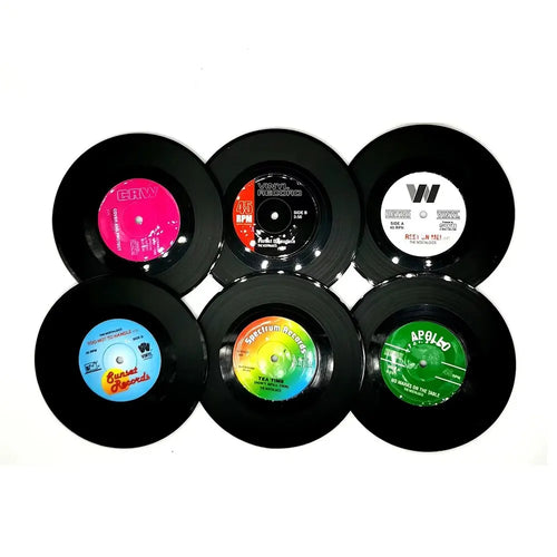 Colorful Retro Vinyl Record Disk Coasters for Drinks